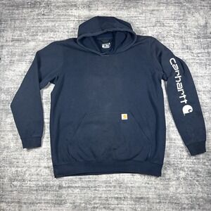 Carhartt Hoodie XL Men Graphic Loose Fit Midweight Navy Blue Casual K288 472